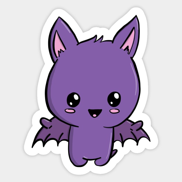 Cute Bat Sticker by superdupertees